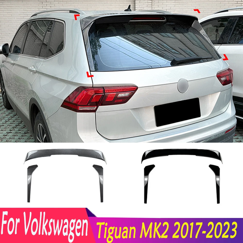 For Volkswagen Tiguan MK2 2017-2023 Car Trunk Roof Tail Spoiler Lip Rear Window Side Spoiler Trim Wing Canard Splitter Body Kits