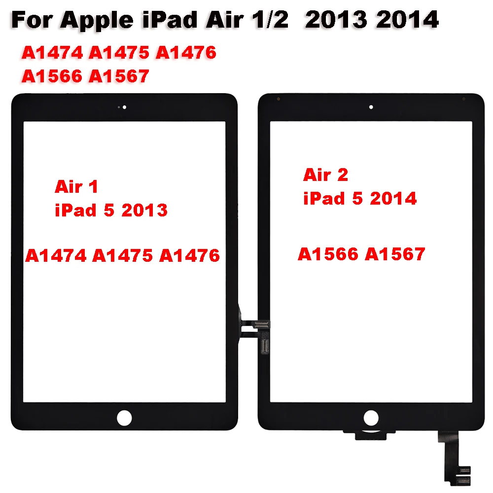 

For iPad Air 1 2 Touch Panel Digitizer For iPad 5 6 A1474 A1475 A1476 A1566 A1567 Touch Screen Outer Glass Sensor Replacement