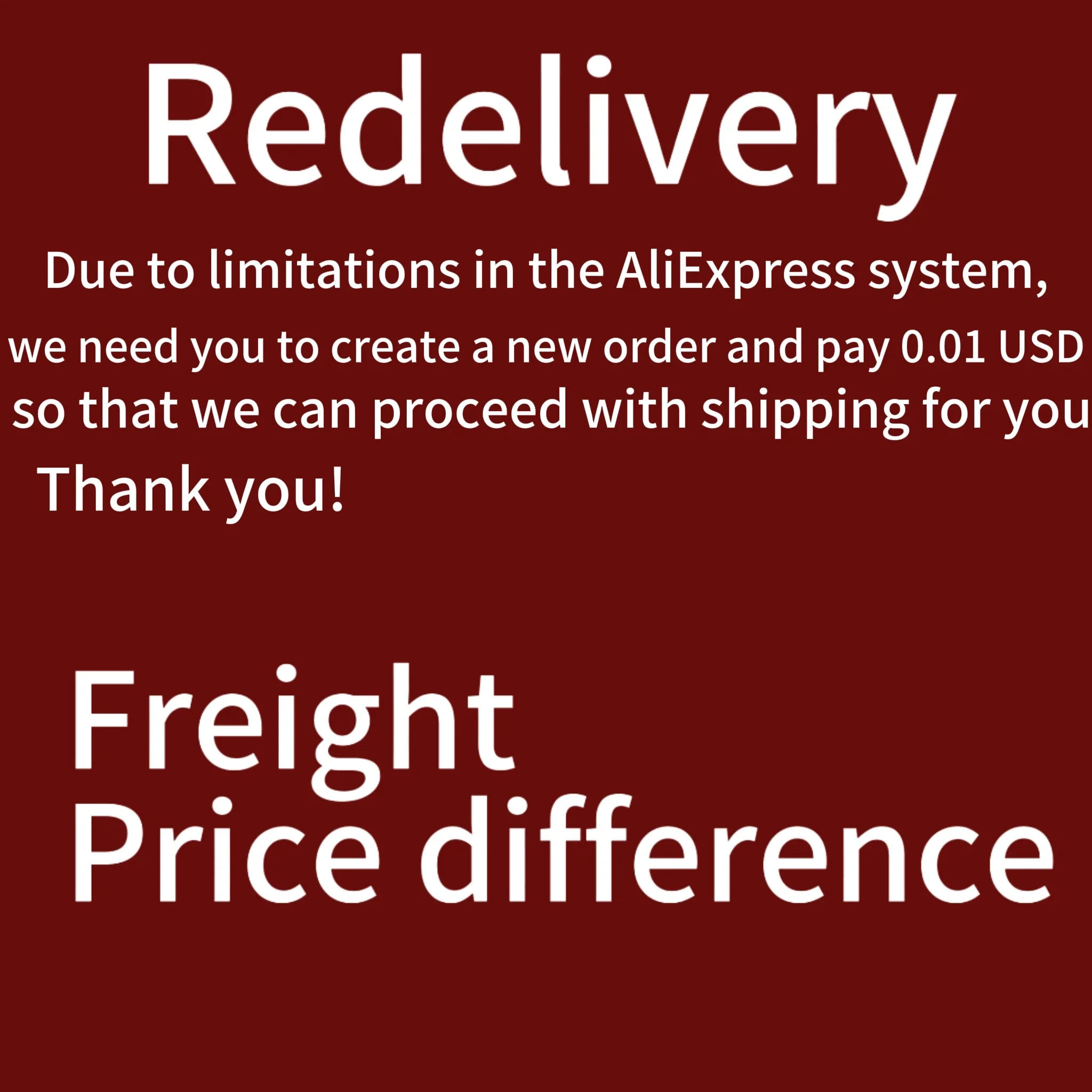 Machen Sie die Differenz wett, übernehmen Sie das Porto, keine Genehmigung auf, bitte geben Sie keine Bestellung auf!