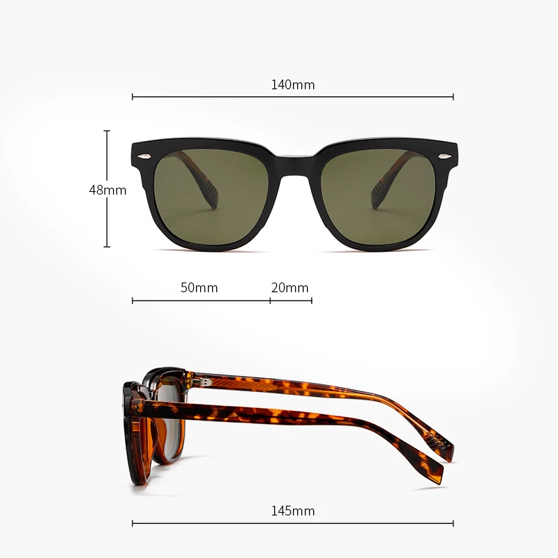 كليب على نظارات شمسية عدسات قطبية رجل إمرأة ماركة خمر قصر النظر النظارات البصرية إطار موضة نظارات شمسية قابلة للطي عدسة #3