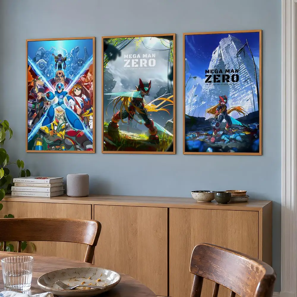 Game Mega Man Rockman Dr Wily Rush Poster Wall Art Print HD Aesthetic Artwork Waterproof Printing For Fans Home Decor Gift