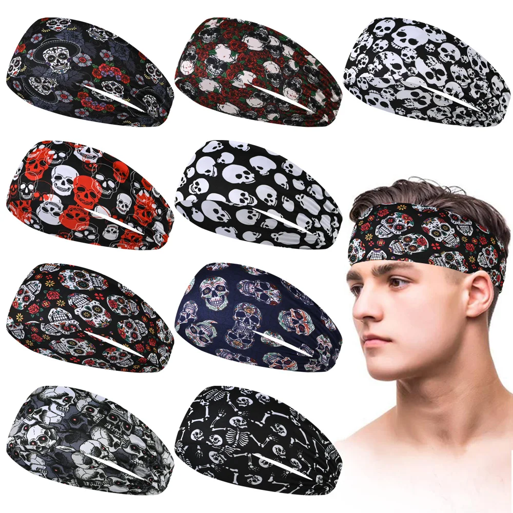 Sweatbands Workout Sport Headbands For Men Camo Headwraps Sweat Absorbing Hairband Wide Basketball Football Cycling Running Yoga