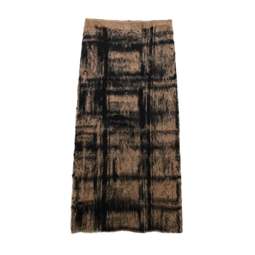 

Skirt 2024 Autumn/Winter New Product Women's Light Luxury Classic Versatile Plaid Knitted Half Skirt