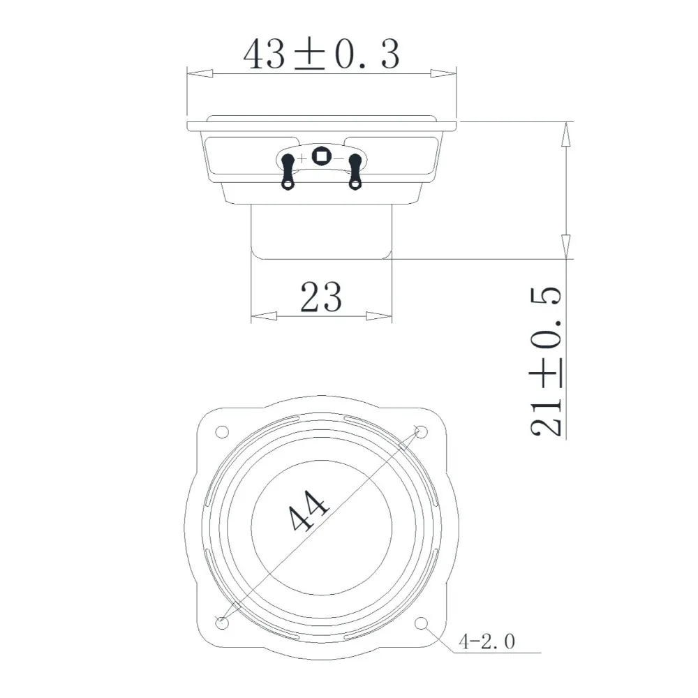 MW Audio 2 Stück 1,7" wasserdichter Fullrange-Lautsprecher 4 Ohm 3W, Doppelmagnet 16mm Spule Glimmermembran IPX7 – Detail 3