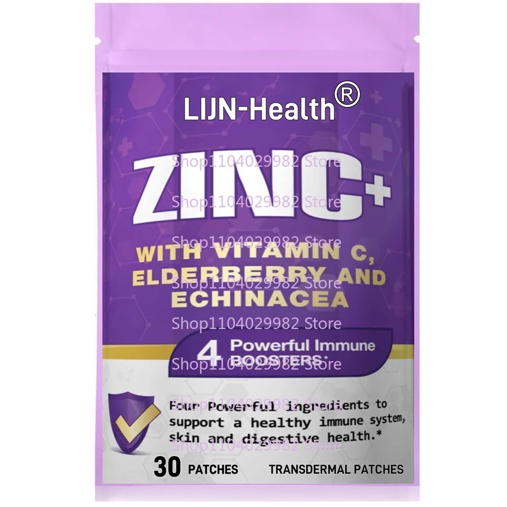 

30 Patches Zinc Transdermal Patches with Vitamin C, Elderberry Complete Immune Support