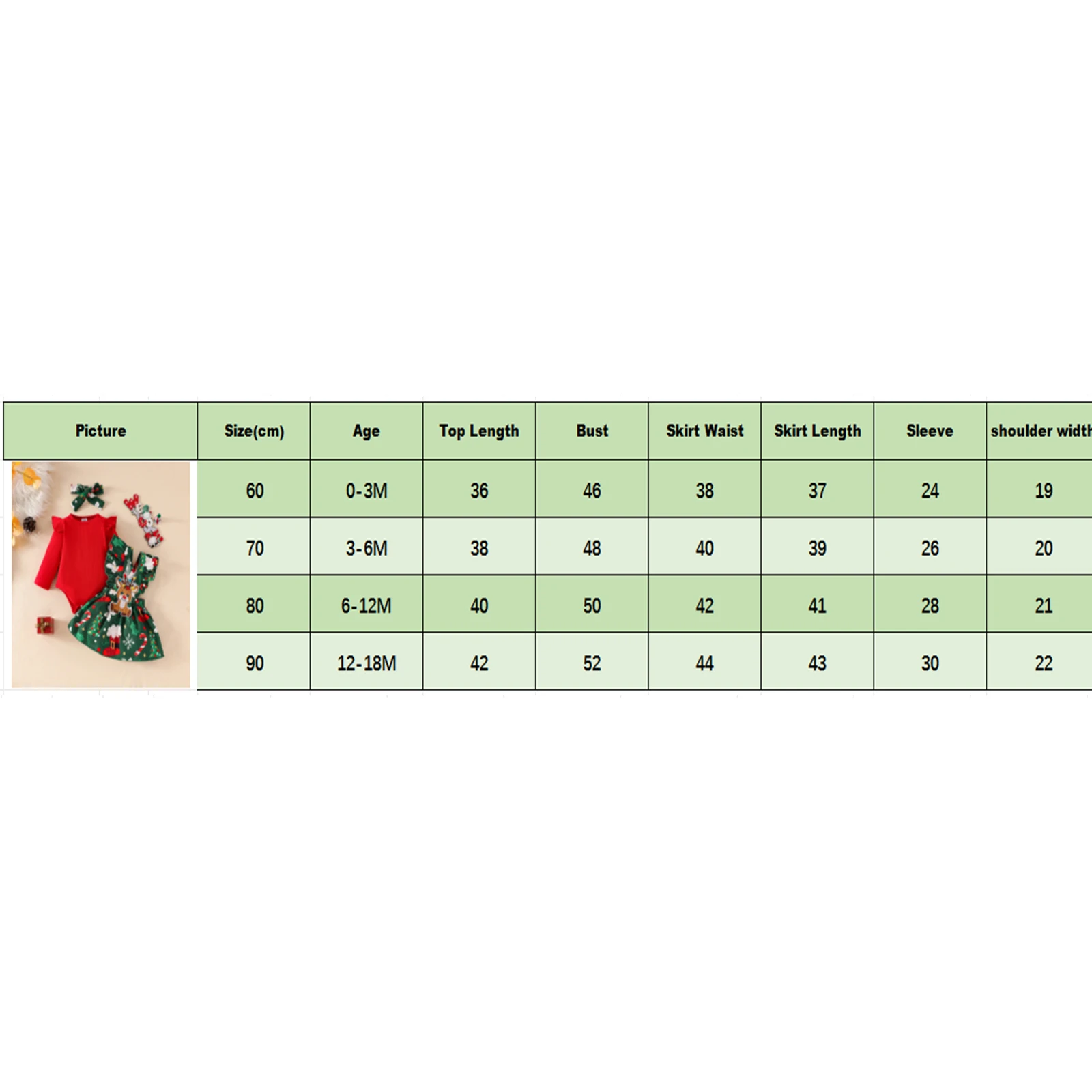 Baby Clothing Girls Christmas  Outfit Long Sleeve Romper Suspender Skirt Cute Headband Newborn Clothes Set