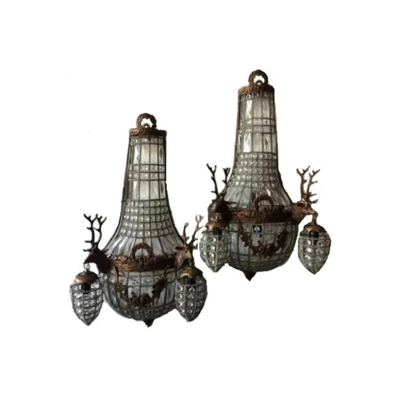 

Traditional Crystal Antlers Light Emitting Diode Wall Light Remote Control
