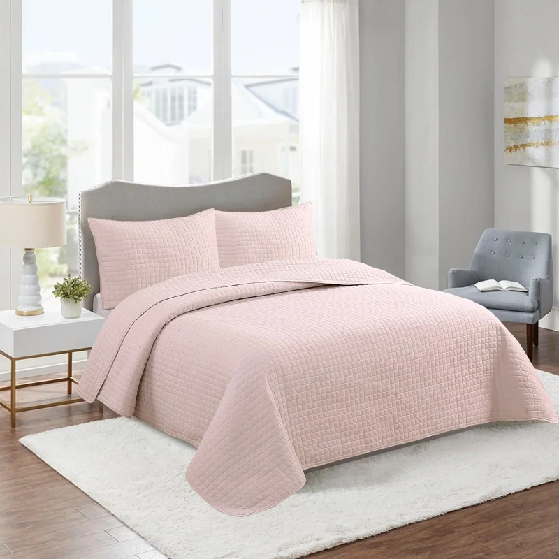 Pink Summer Quilted Comforter Queen King Size Quilt Without Cover Washable Winter Air-conditioning Quilt Comforter Bedding Set