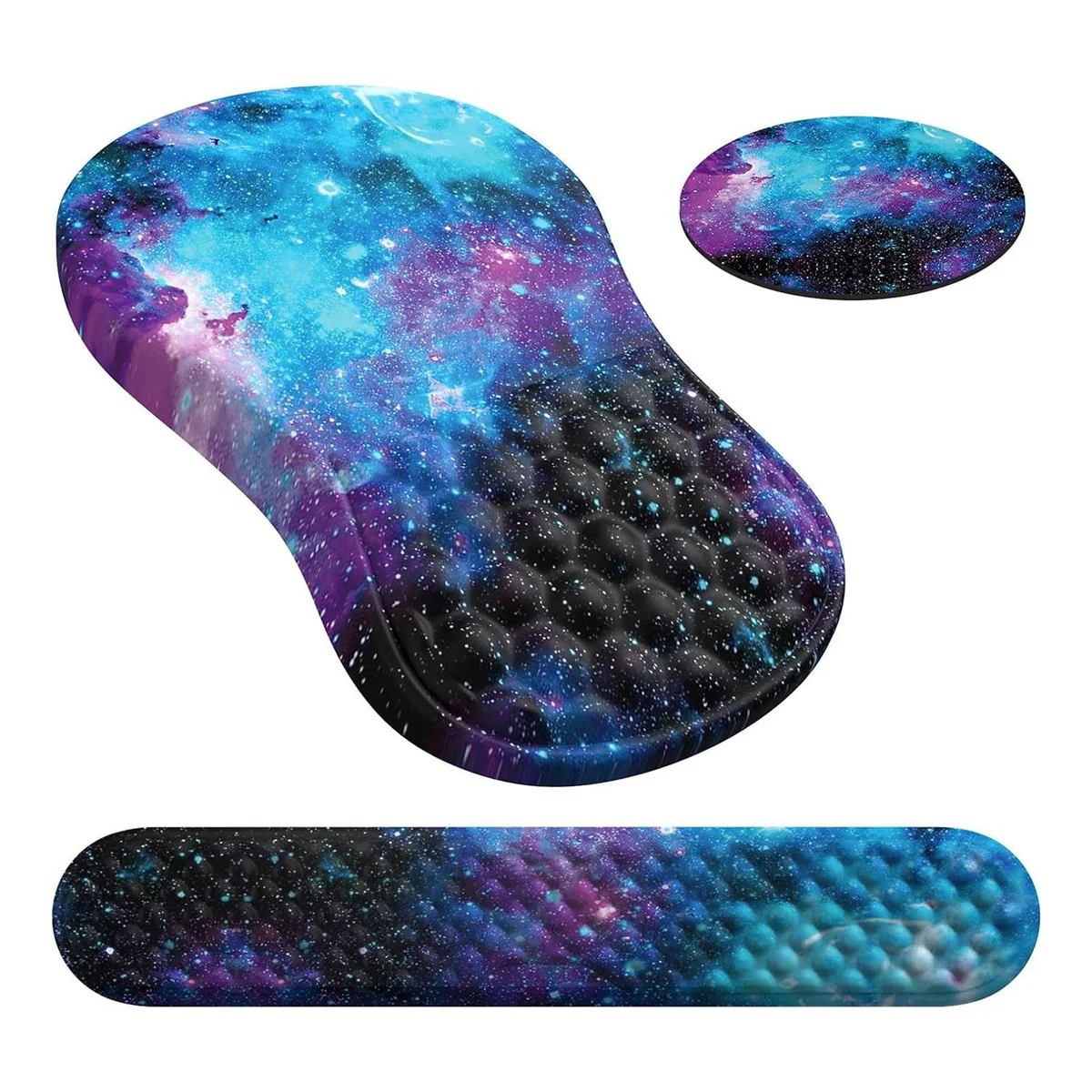 Mouse Pad ergonômico com descanso de pulso e teclado, almofadas de computador para mesa doméstica, coaster-c, 3 pcs