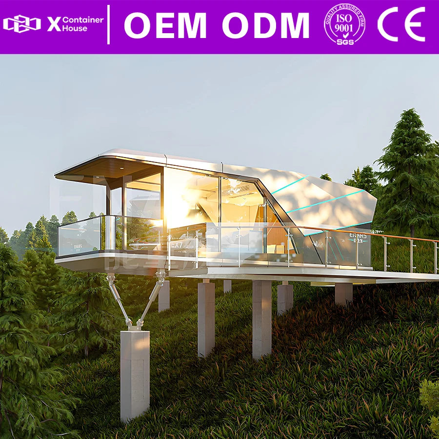 Fireproof Ready House for Mobile Housing Steel Structure Waterproof Modular Residential Prefabricated Houses Space Capsule Home