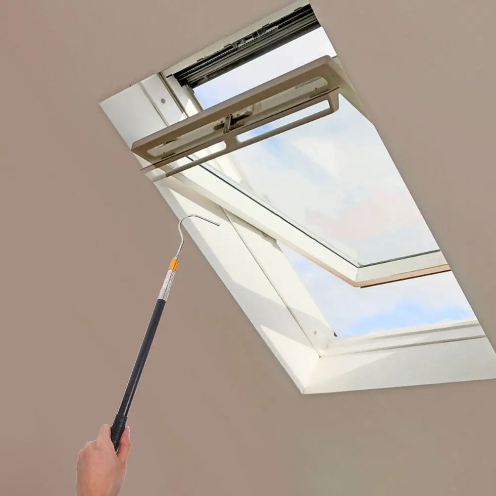 3Pcs Attic Stair Pull Down Hook Telescoping Pole Easy Operation Extendable Ladder Puller Rv Awning Opener Heavy Duty Pull Down