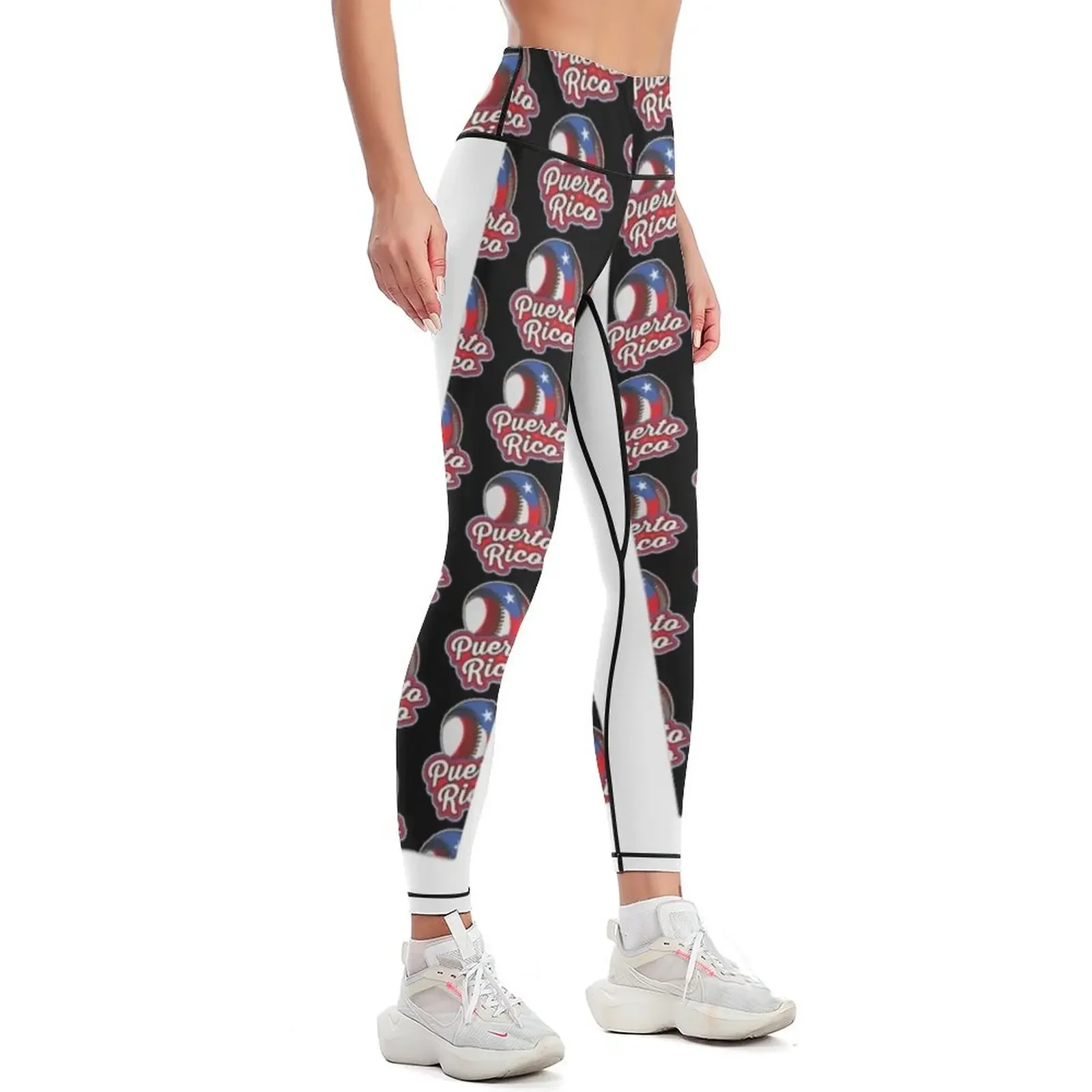Puerto Rico Baseball Proud Boricua Flag Leggings Women's sports gym sportswear woman gym's clothing Sweatpants Womens Leggings