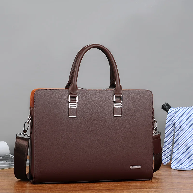 Imagem -03 - Loerss-maleta de Couro Impermeável Masculina Bolsas Laptop de Negócios Bolsas de Ombro de Grande Capacidade Bolsas para Homem 14