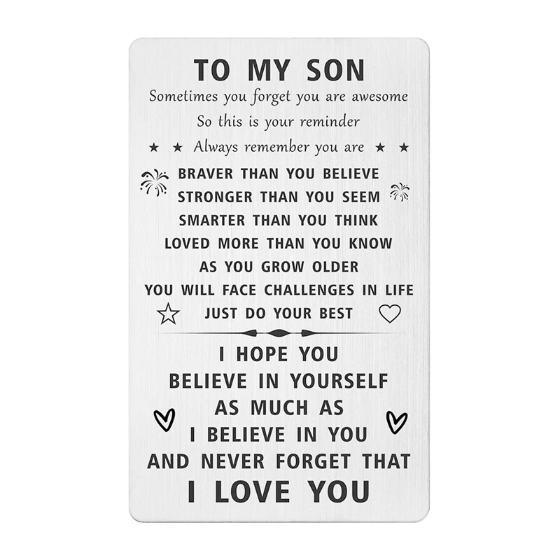 

Engraved Wallet Card For Son Remember Whose Son You Are New Year Granduation Gift Idea With Envelope