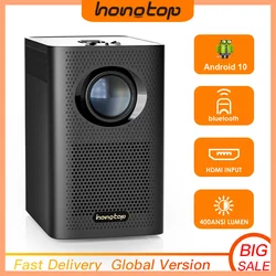 HONGTOP S30MAX Smart 4K Android WiFi Portable 1080P Home Theater Video LED Bluetooth Mini Projector Android 10.0  Projector