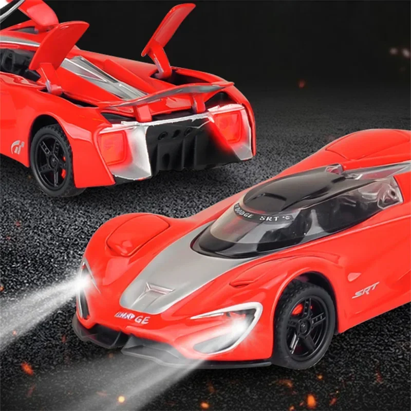 1:32 Model Diecast Dodge SRT Tomahawk XVGT Alloy Concept Sports Car  Metal Track Racing Car Vehicles Model Sound Light Kids Gift