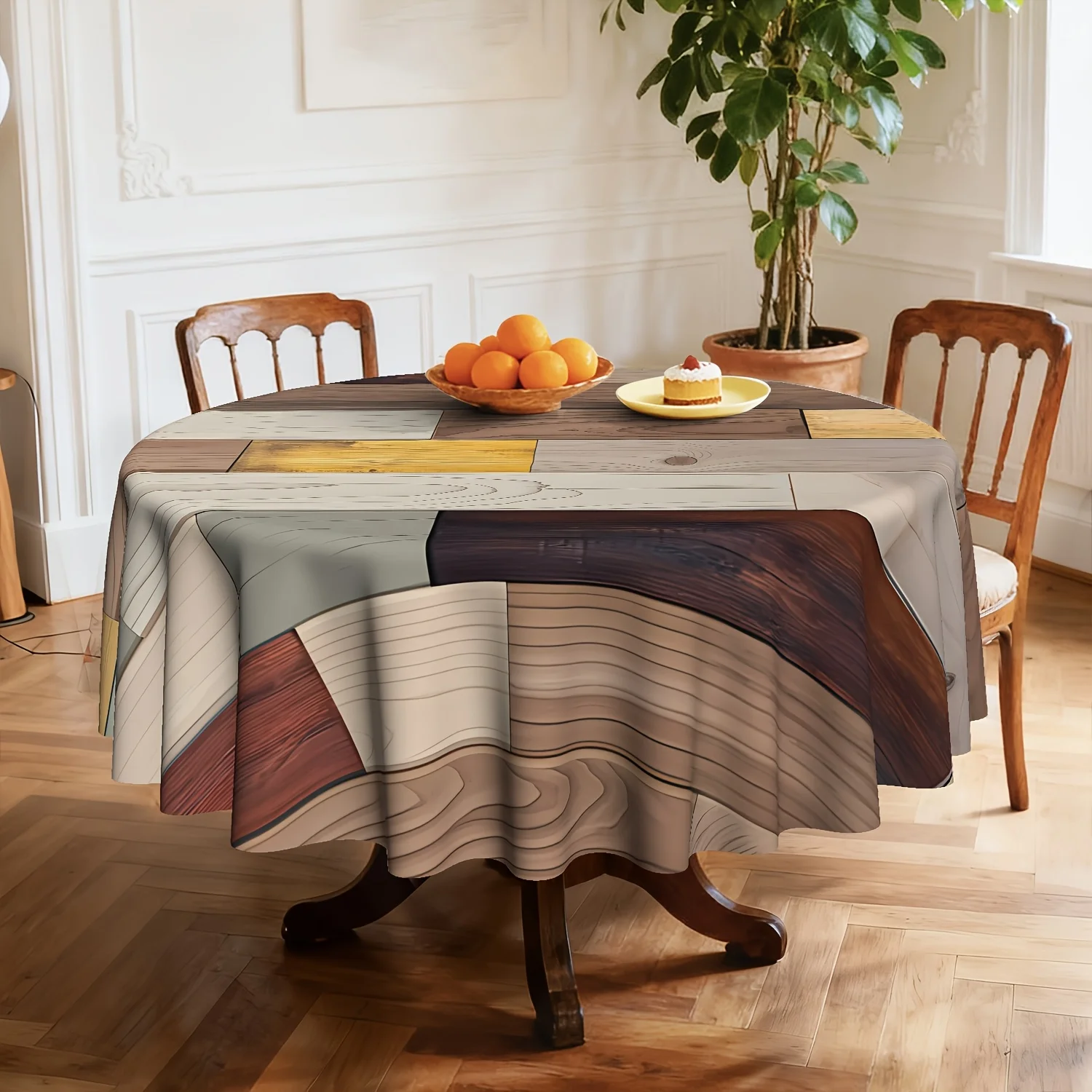 1 piece, wood-grain tablecloth, multi-color wood board designed tablecloth, retro country wood-grain tableclothzyc
