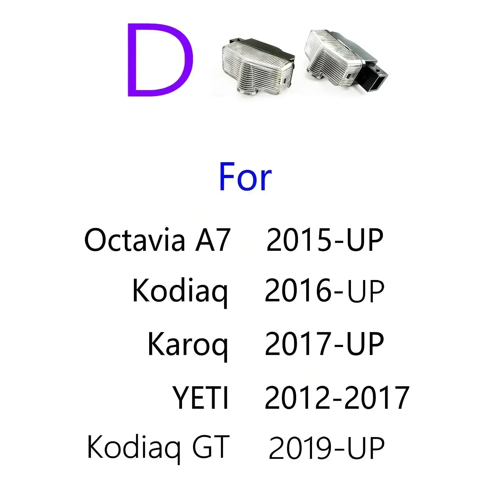 2PCS For Skoda VRS Kodiaq GT Superb 3V 3T B6 B8 Octavia 2 3 A5 A7 MK2 MK3 Karoq Car LED Door Logo Projector Light Accessories