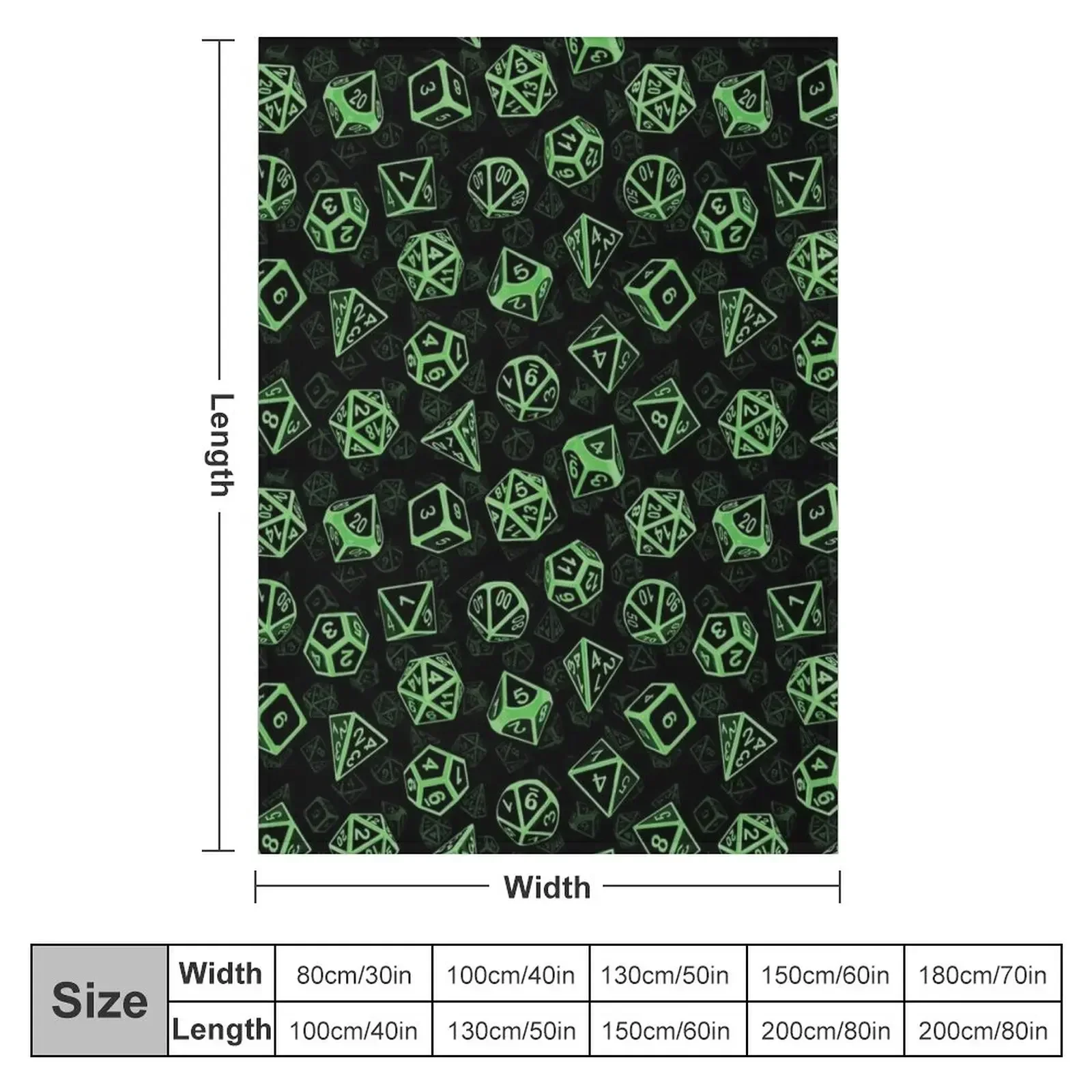 D20 Dice Set Pattern (Green) Throw Blanket Polar Luxury St For Sofa Thin Soft Big Blankets