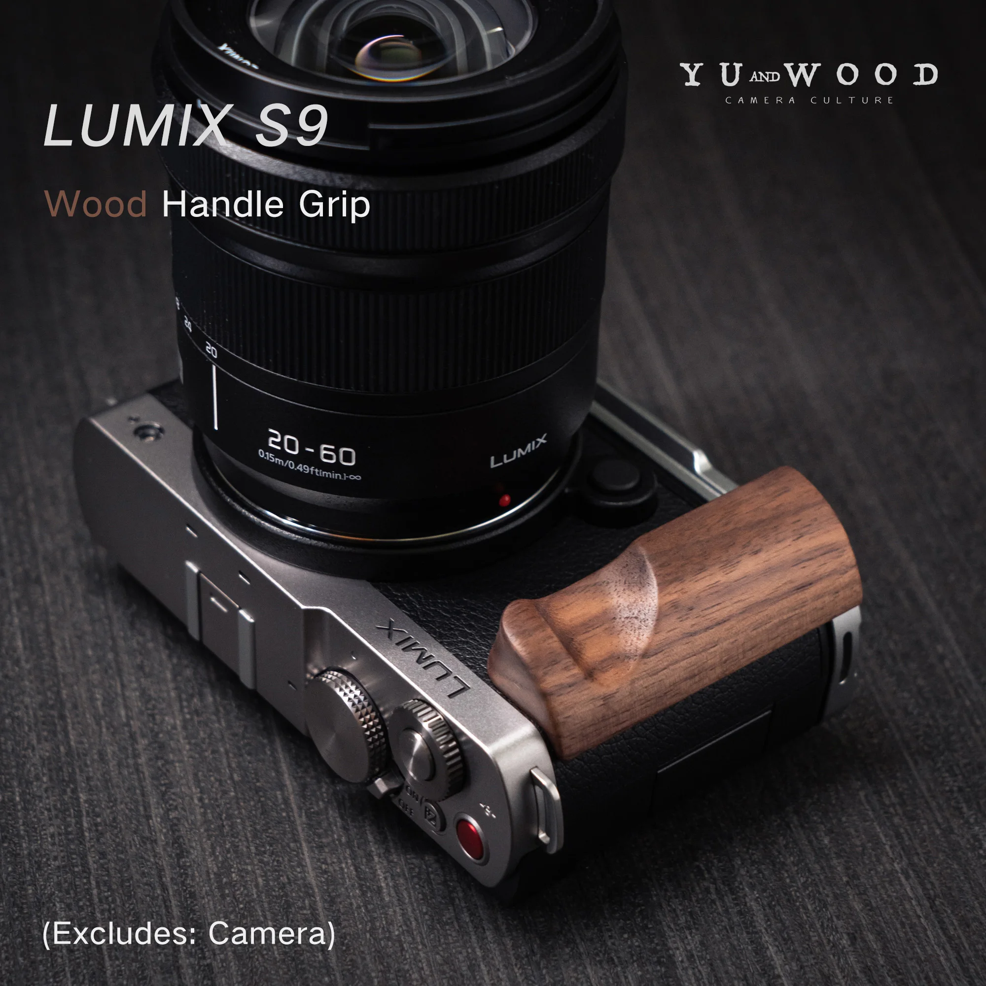 حامل L قبضة اليد الخشبية لكاميرا باناسونيك لوميكس S9 مع حامل لوحة L سريع التحرير خفيف للغاية مع قاعدة من السبائك #1