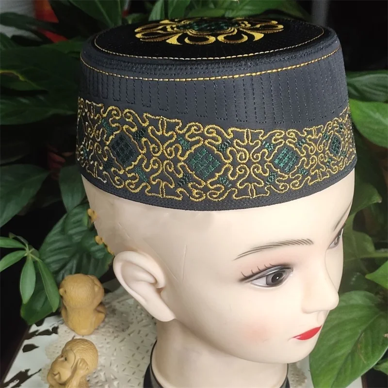 Topi Muslim untuk pria, rajut gratis pengiriman, topi doa Kufi Islami Kippah Hijab Arab Saudi Yahudi pesta bordir