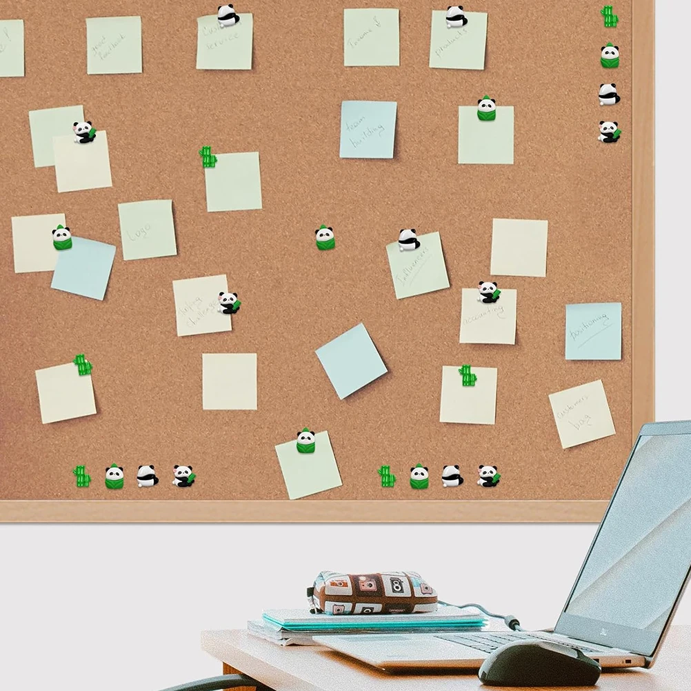 

40 Pcs Cartoon Panda Thumbtack Clear Tacks Cubical Accessories for Work Cork Board Cubicle Clips Resin Pins