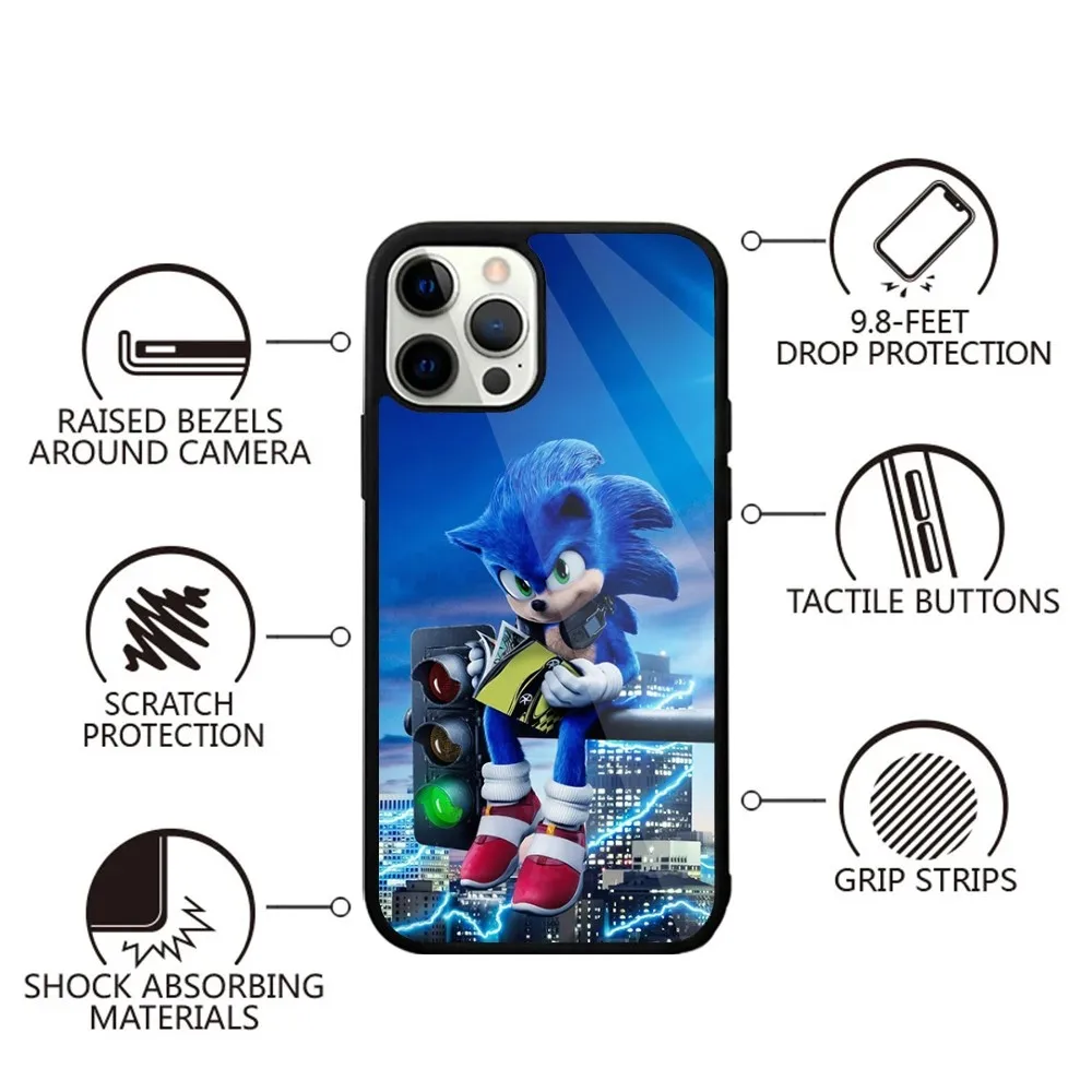 Anime S-Sonic The H-Hedgehog Phone Case For iPhone 16,15,14,13,12,11,Plus,Pro,Max,Mini Magsafe Magnetic Wireless Charging