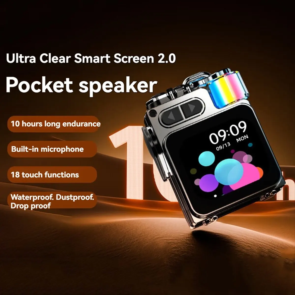 Hot Sale Wireless Bluetooth Metal Mechanical Speaker LED Display Screen with RGB Desktop Subwoofer Support Calendar Clock