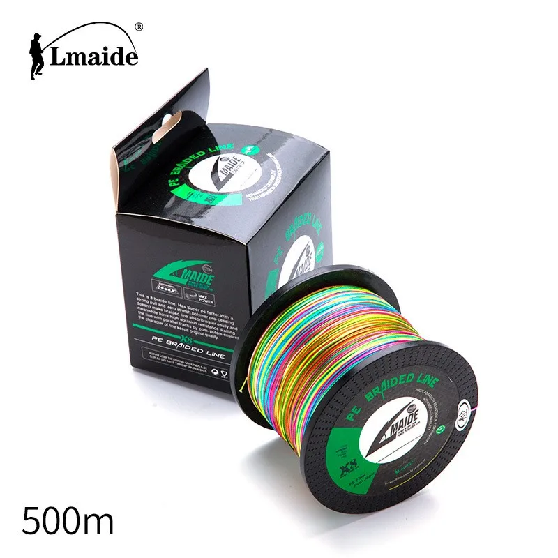 

Lmaide 8 wire multifilament 500 meters 16LB-100LB carp fishing line Pe braided 8 strands of fishing line Luya sea fishing tools