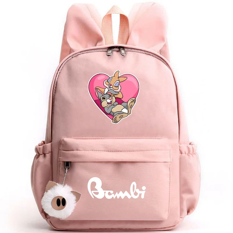 

Disney Bambi Backpack for Girls Boys Teenager Children Rabbit Ears Rucksack Casual School Bags Travel Backpacks Mochila