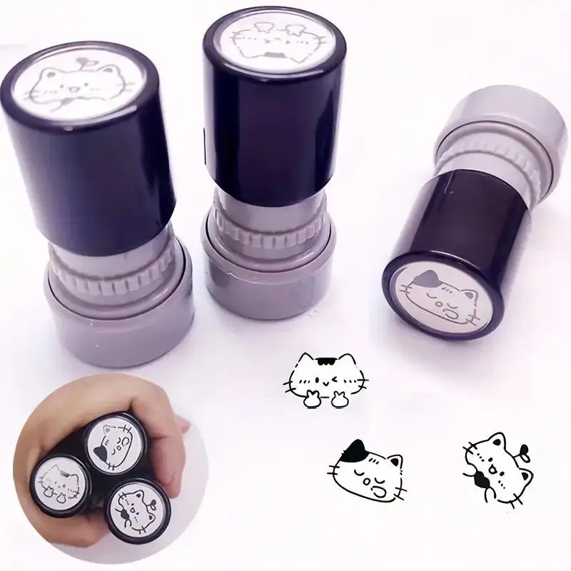 ●Cute Cartoon Black Kitten Stamp Lovely Shape Journal Stamps DIY Scrapbooking Decoration Collage Signets For Your Choice