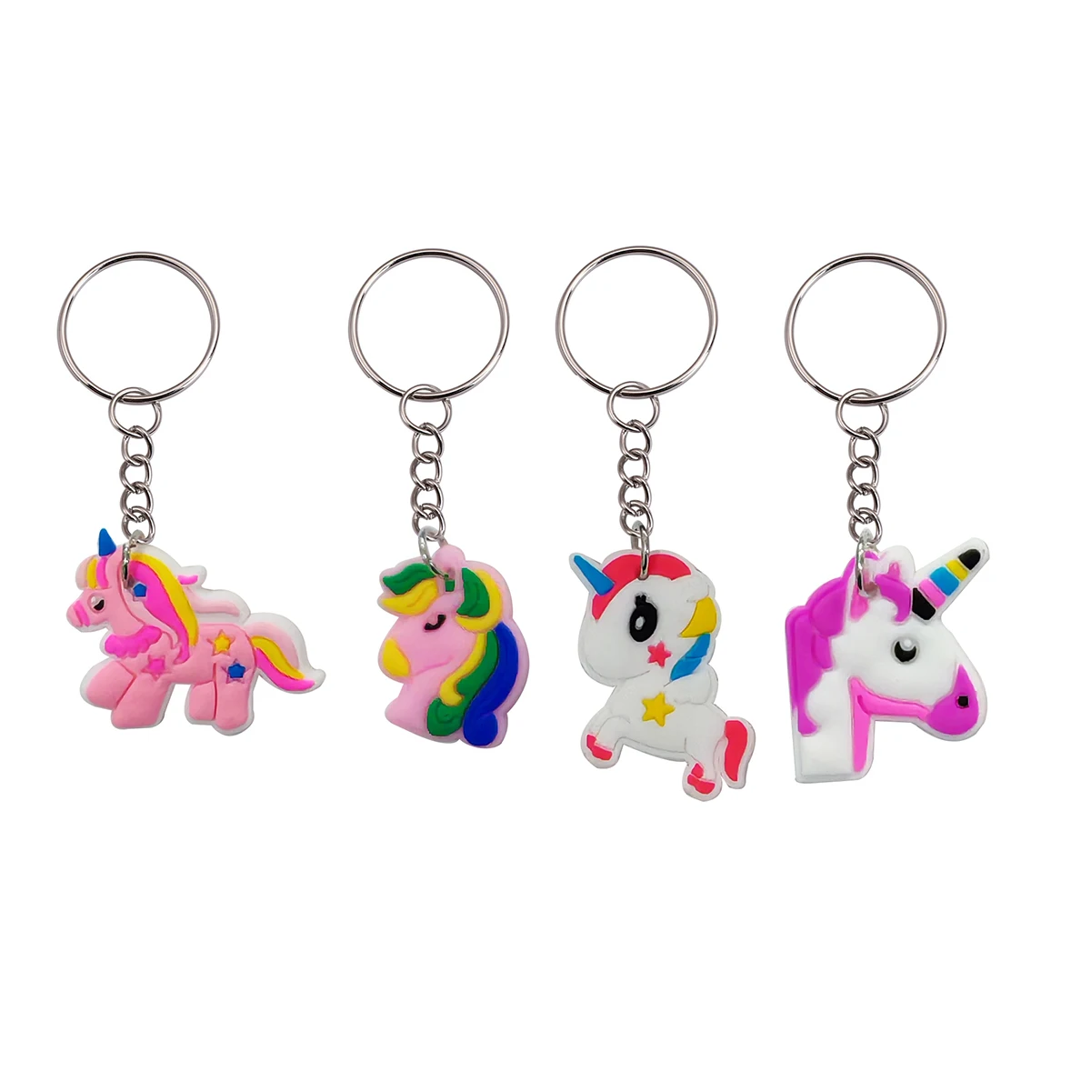 18 Stück niedliche Pferde-Einhorn-Schlüsselanhänger, Cartoon-Tier-Schlüsselringe, modische Dekoration, Accessoires für Geldbörsen und Taschen, ideales Geschenk für Feiertage und Partys – Detail 5