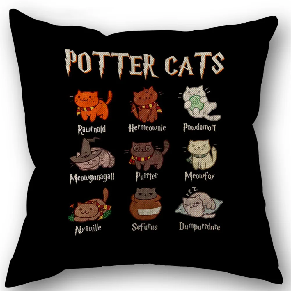 Potter Cats Pillow Cover New Home Sofa Cushion Case Christmas Decoration 3.20