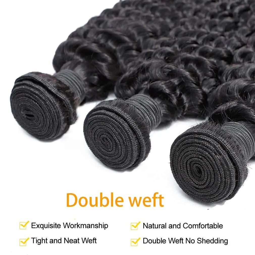 Włosy burmańskie kręcone, 100% ludzkie włosy do przedłużania, 1/3/4 wiązki, głęboka fala, włosy brazylijskie 15A, przedłużanie włosów w stylu water wave.