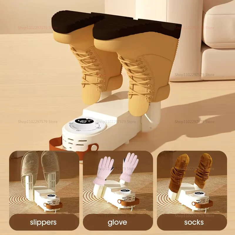Smart Intelligent Shoe Dryer with Adjustable Timer Quick Drying Deodorizing Sterilizing Shoe Warmer Heater for Home and Travel
