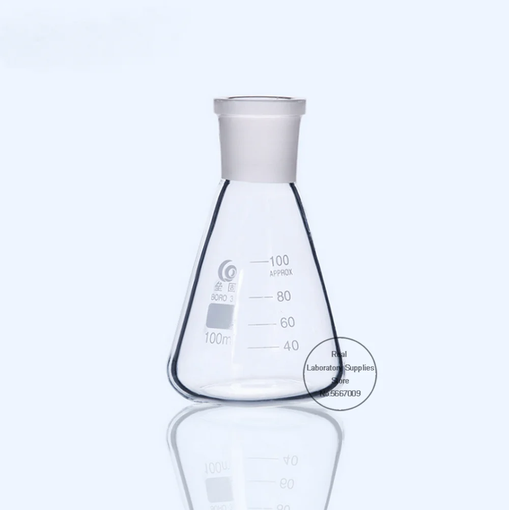 1pcs Laboratory 25ml To 2000ml  High Borosilicate Glass Conical Flask with 19# 24# 29# Standard Frosted Mouth