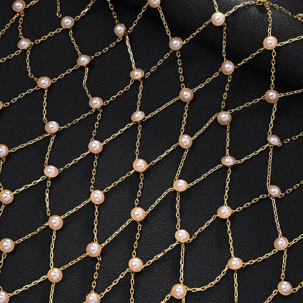 بوهو اللؤلؤ الأبيض قلادة رئيس سلسلة الزفاف إكسسوارات الشعر خوذة أنيقة بلينغ الزفاف الجبين سلسلة المجوهرات الهندية #5