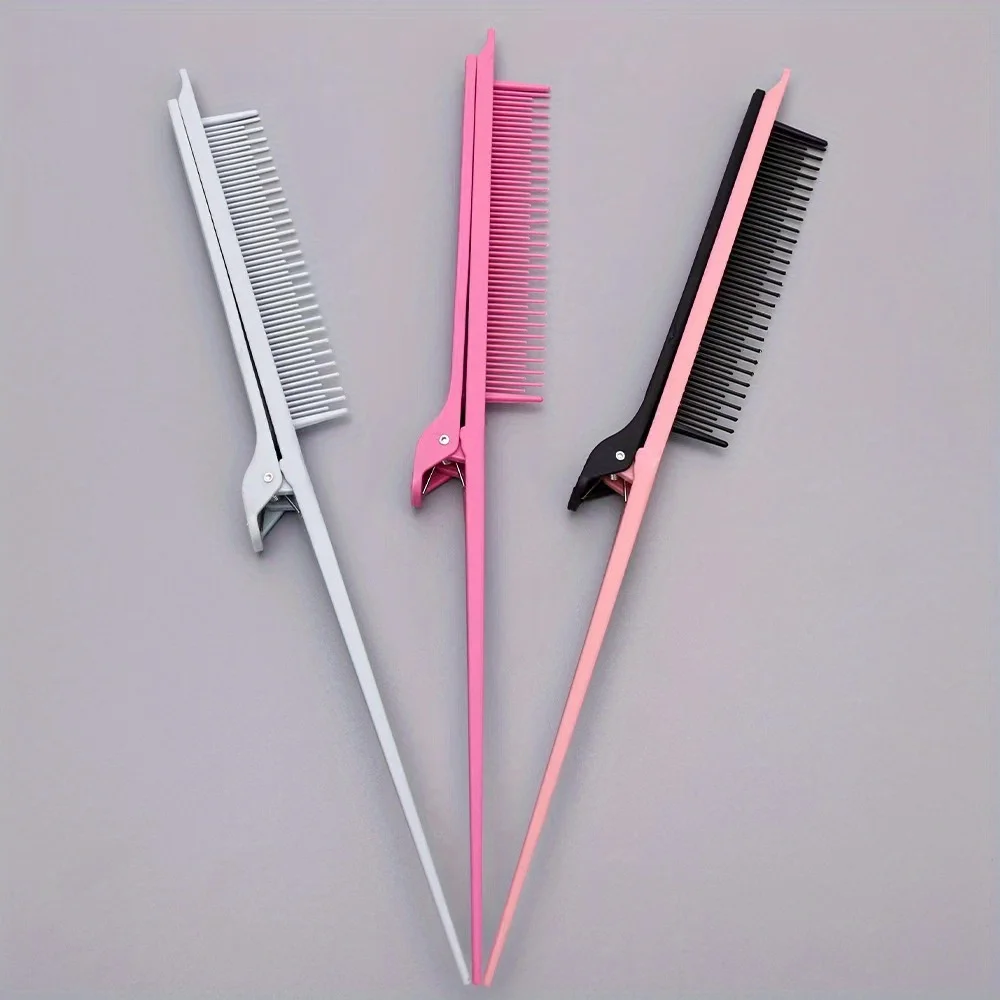 1pc Professional Salon Hairdressing Comb Black Multifunctional Highlight Clip Comb For Hair Styling Antistatic Combs