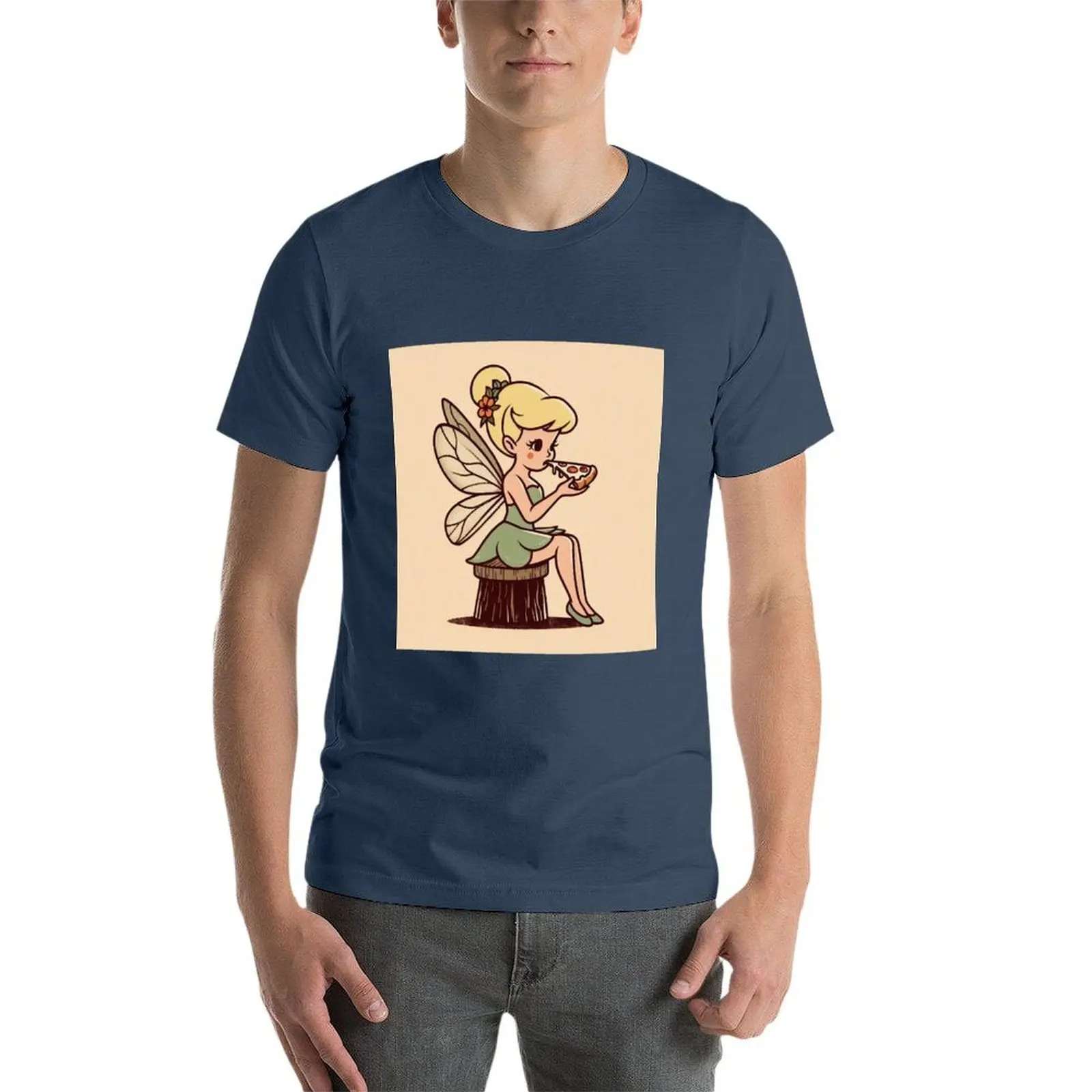 تي شيرت رائع يكلون بيتزا لذيذة على الطراز العتيق تي شيرت للرجال تي شيرت أساسي بقصة ضيقة #4