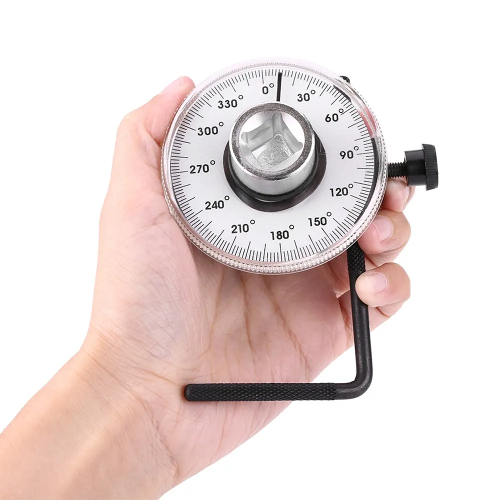 1/2 Inch Drive Torque Wrench 360 Degree Angle Rust-Proof Torque Angle Gauge Adjustable Universal Torque Meter Wrench Auto Shop