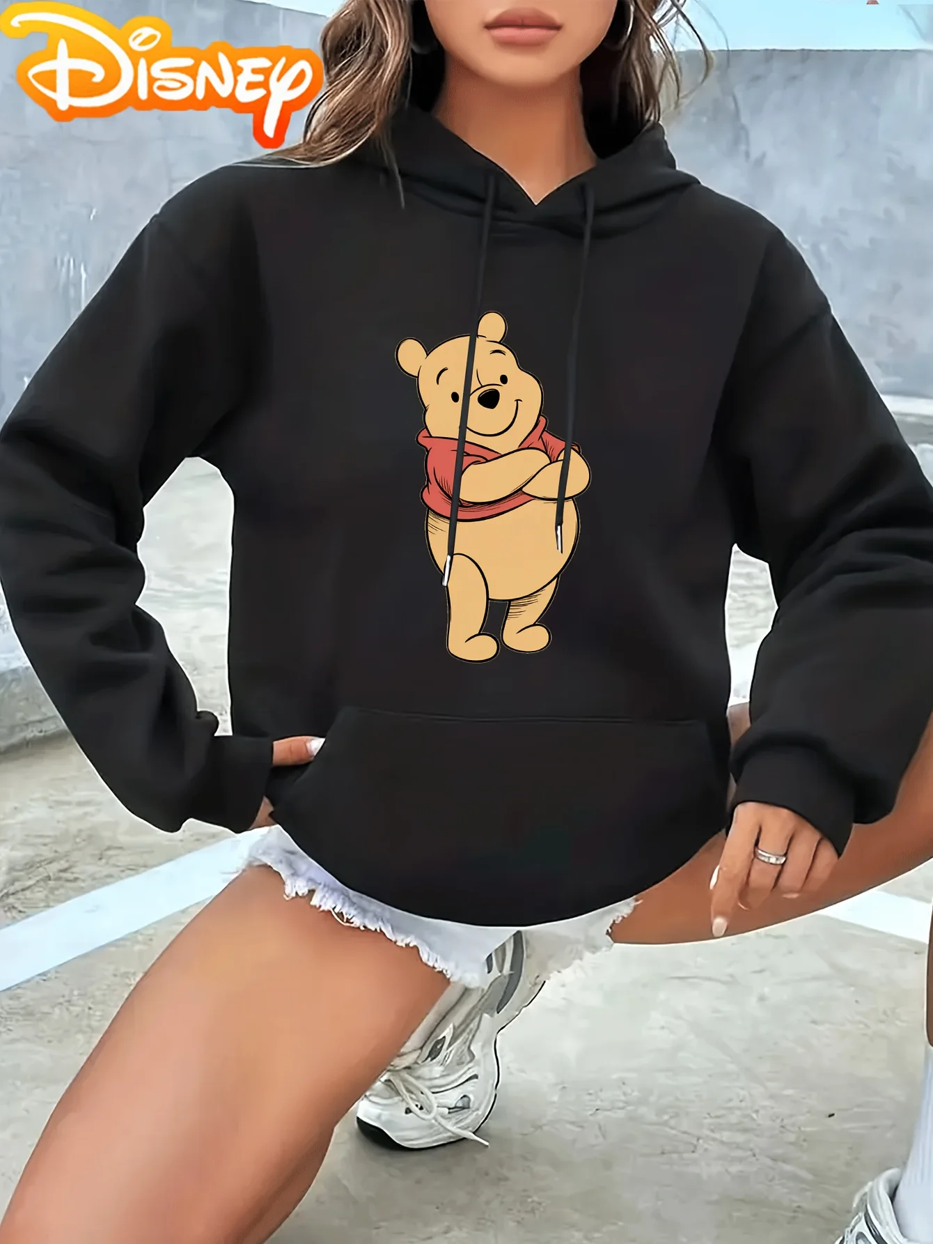 Winnie de Disney The Pooh para mujer, Sudadera con capucha de lana para otoño e invierno, ropa de calle Unisex, traje informal holgado de gran tamaño para eventos