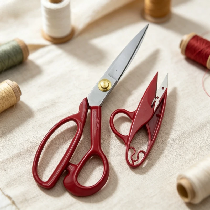 Stainless Steel V‑Style Tailor Scissors, Sharp Sewing Shears for Fabric Quilting, Household DIY Cross Embroidery Craft Projects
