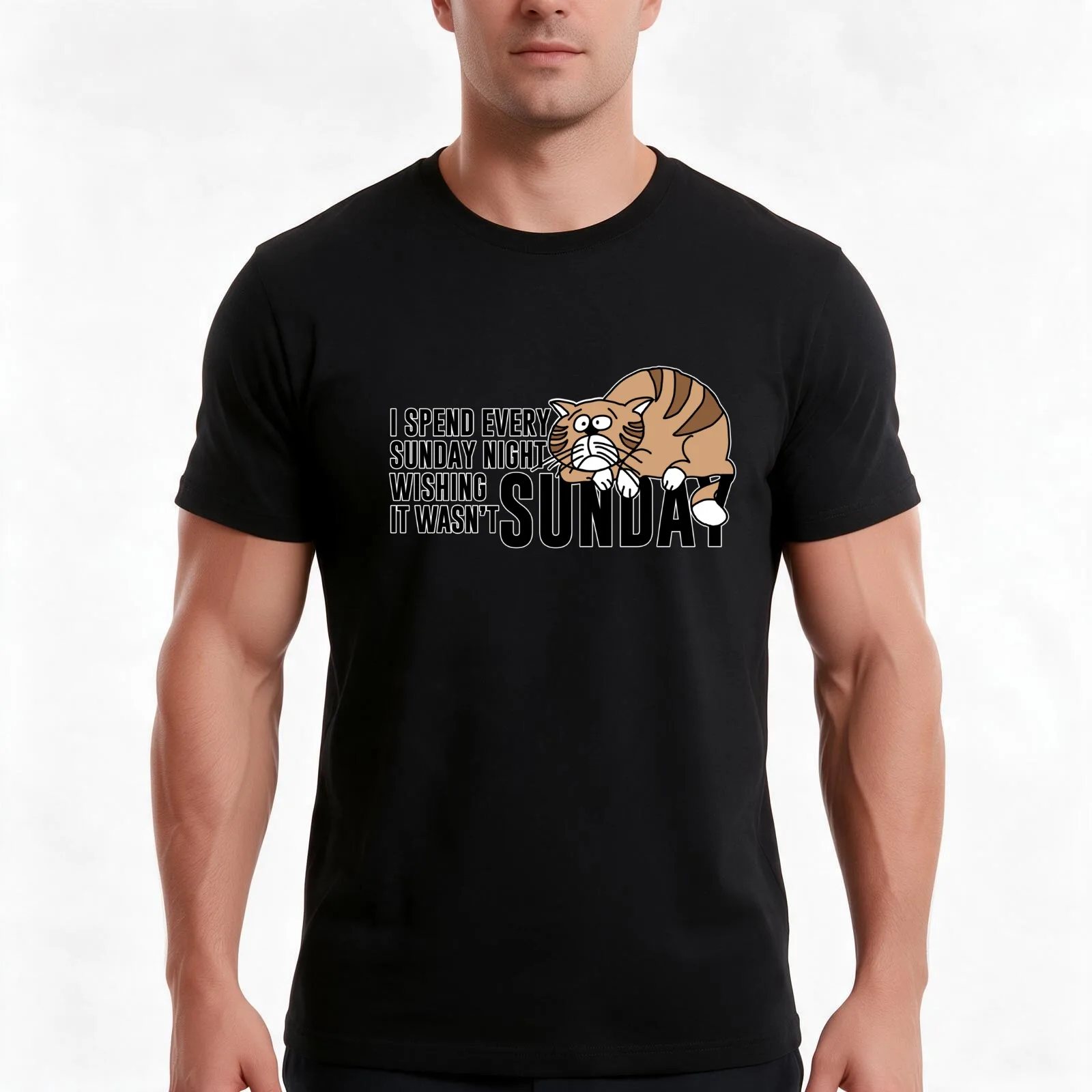 I spend every Sunday night wishing it wasn't Sunday. T-Shirt Summer Casual Cotton Tee Oversized Streetwear Tops 100% Cotton