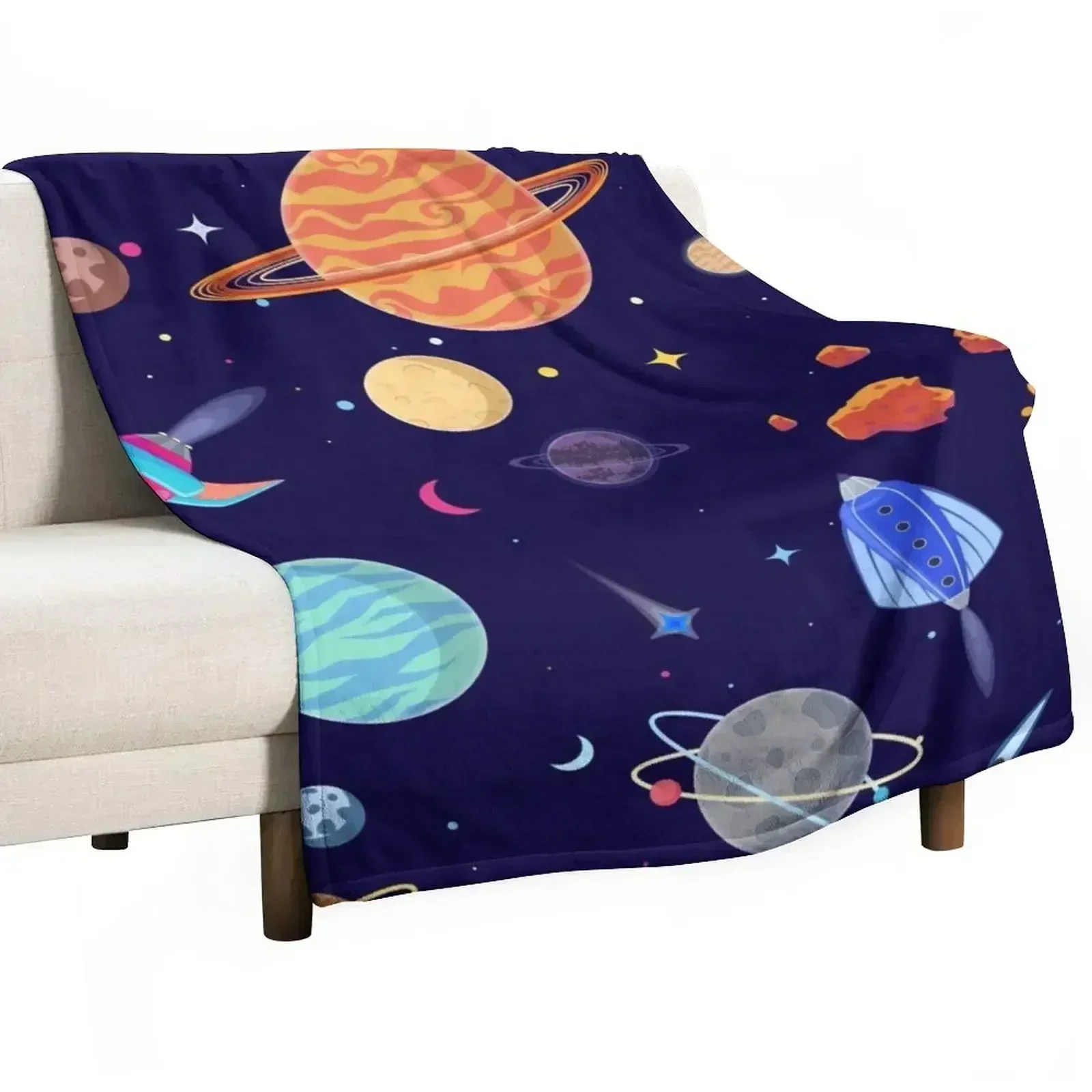 Planets Pattern Throw Blanket Quilt Decorative Throw blankets and throws For Baby Soft Big Plush Blankets