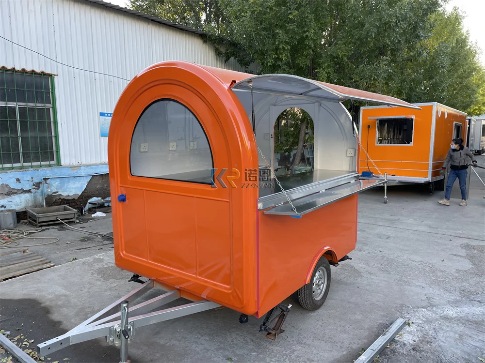 Concession Coffee Cart Mobile Kitchen Custom Fully Equipments Fast Food Truck Trailer Van Snack Ice Cream Kiosk