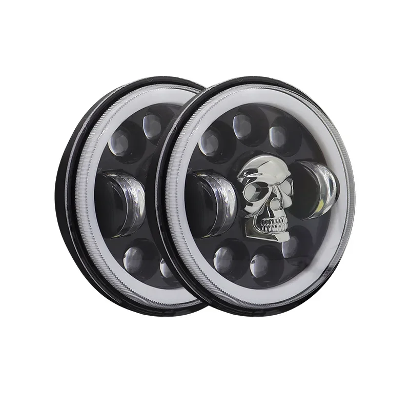 

GoodColorful Skull 5.75 Inch Headlights Motorcycle Modification Headlights High and Low Beam Headlights