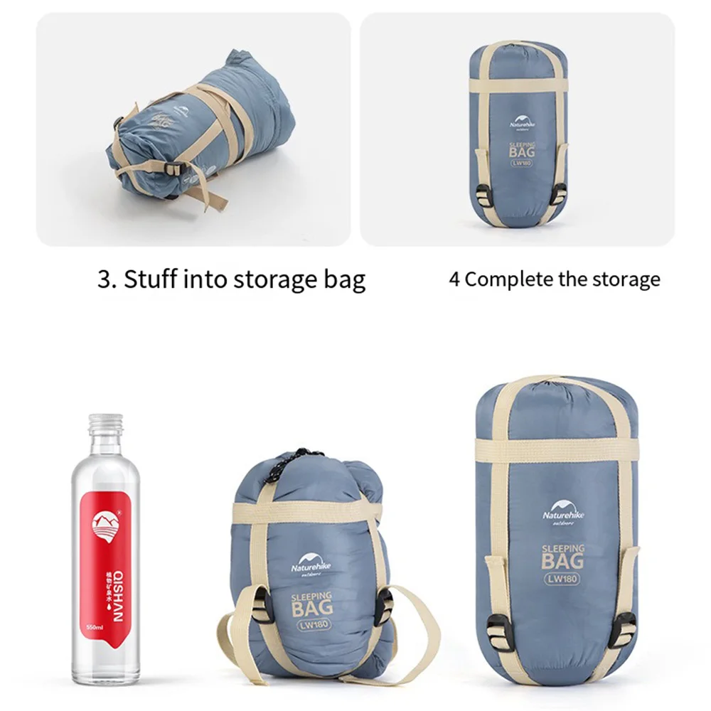 Naturehike Tragbarer Umschlagschlafsack Leicht Wasserdicht Komfortabel mit Kompressionssack für Outdoor-Camping und Wandern – Detail 4