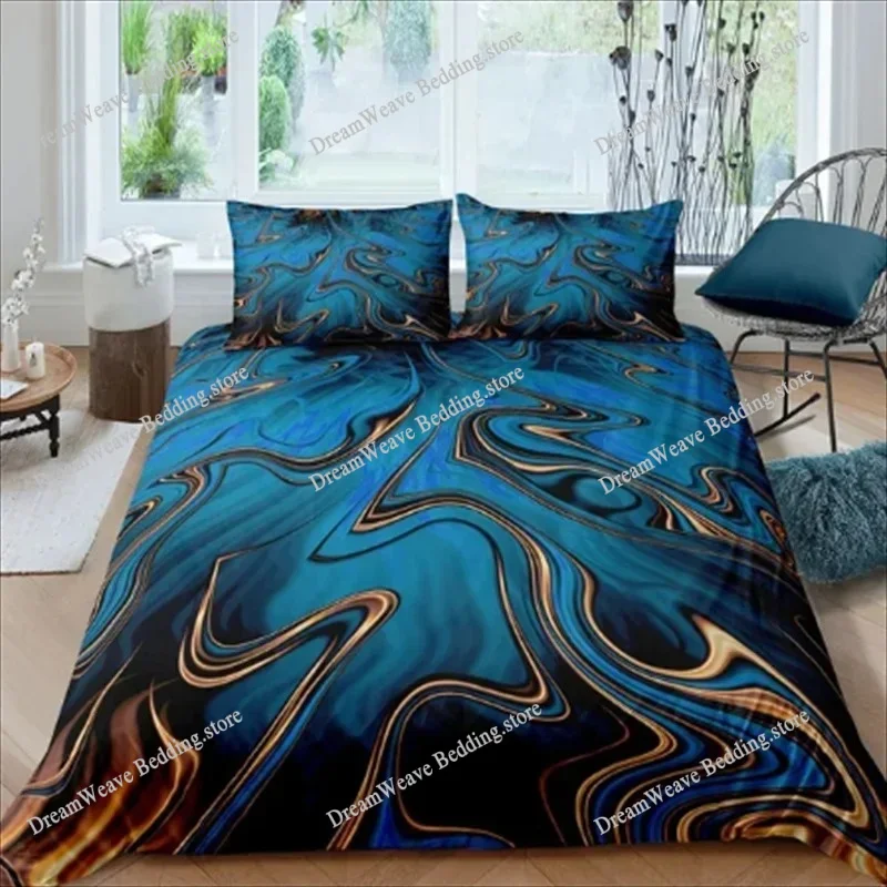 

Golden Marble Pink Bedding Set 3d Duvet Cover Sets Comforter Bed Linen Twin Queen King Single Size Room Decor Kids Adult Modern