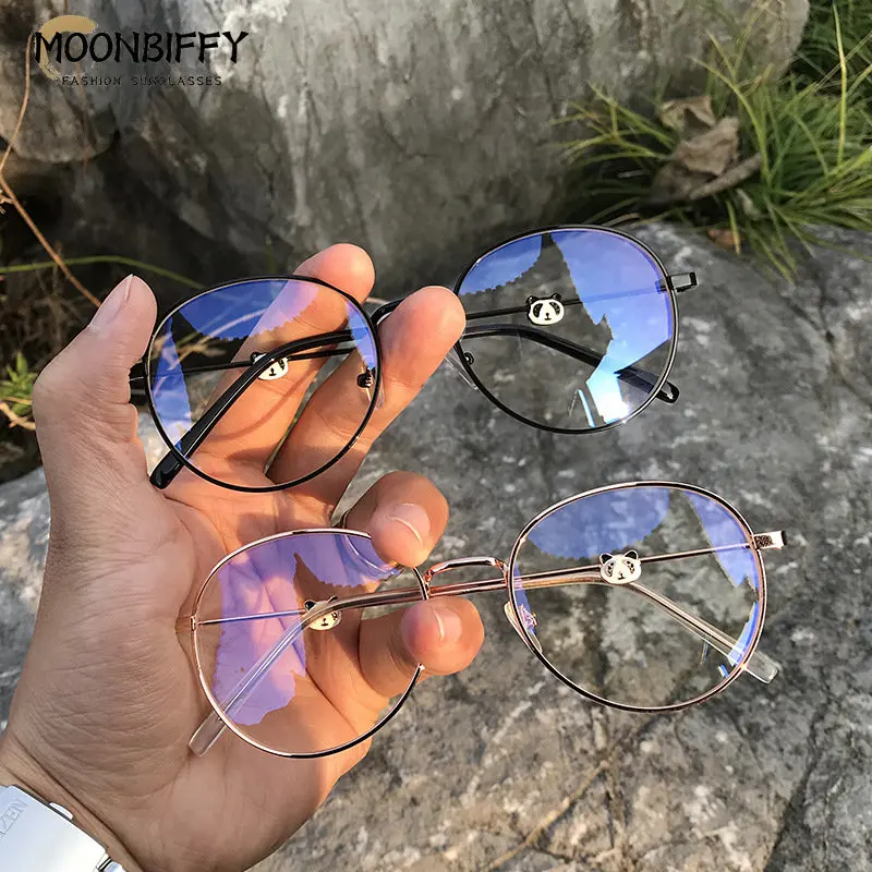 Luxury Brand Design Panda Myopia Glasses Oversized Boy Girl For Teenages Hign Clear Lens Degree 0 Anti Blue -0.5 -1.5 -2.0 -4.0