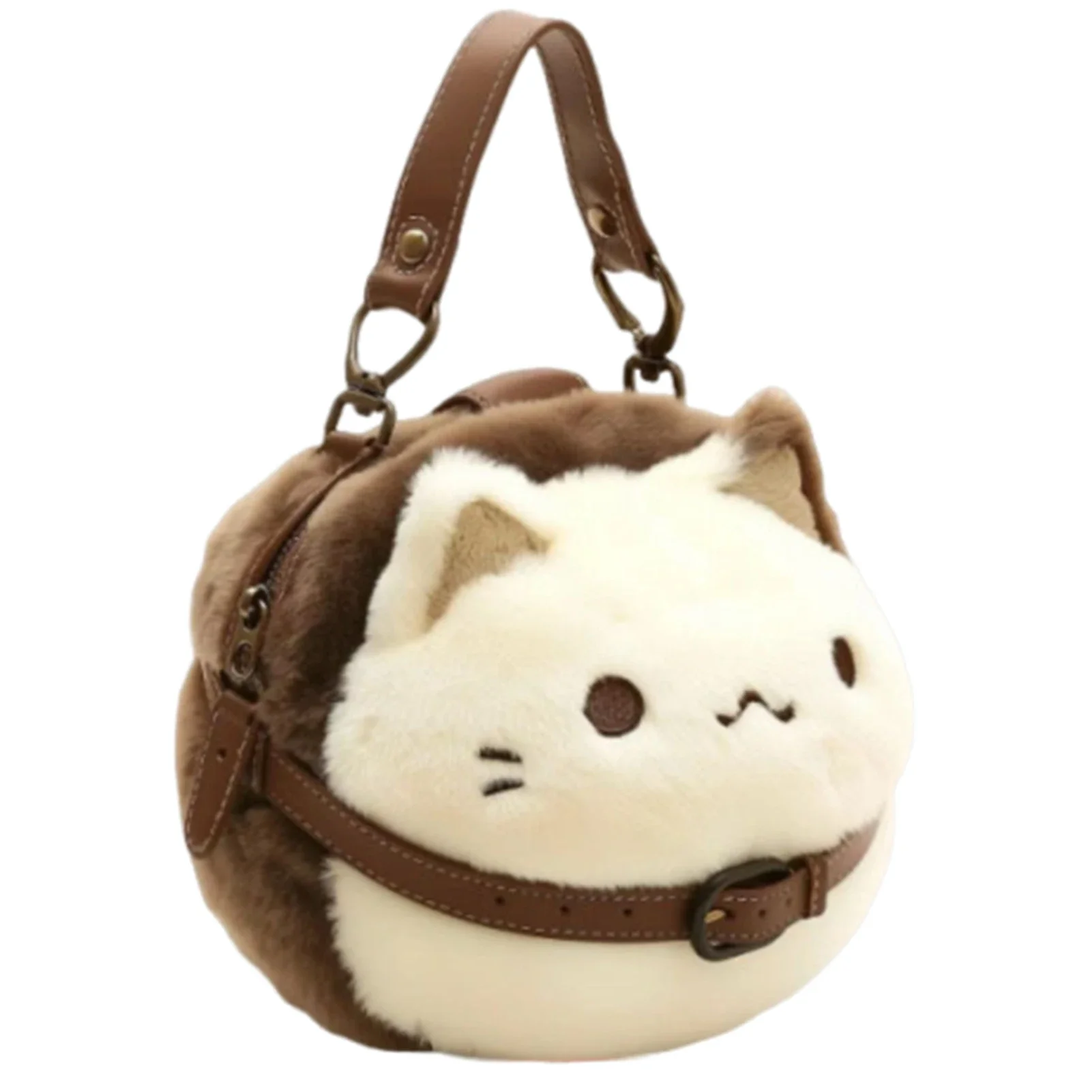 Cute Plush Cat Bag Handbag Cute Stuffed Animal Handmade Backpack Shoulder Bag Ideal Gift for Girl Kitty Collection Crossbody Bag